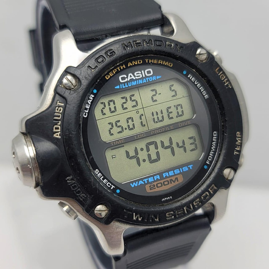 Casio Air Diver Dep-610 Mod 1472 Twin Sensor Vintage Men's Watch