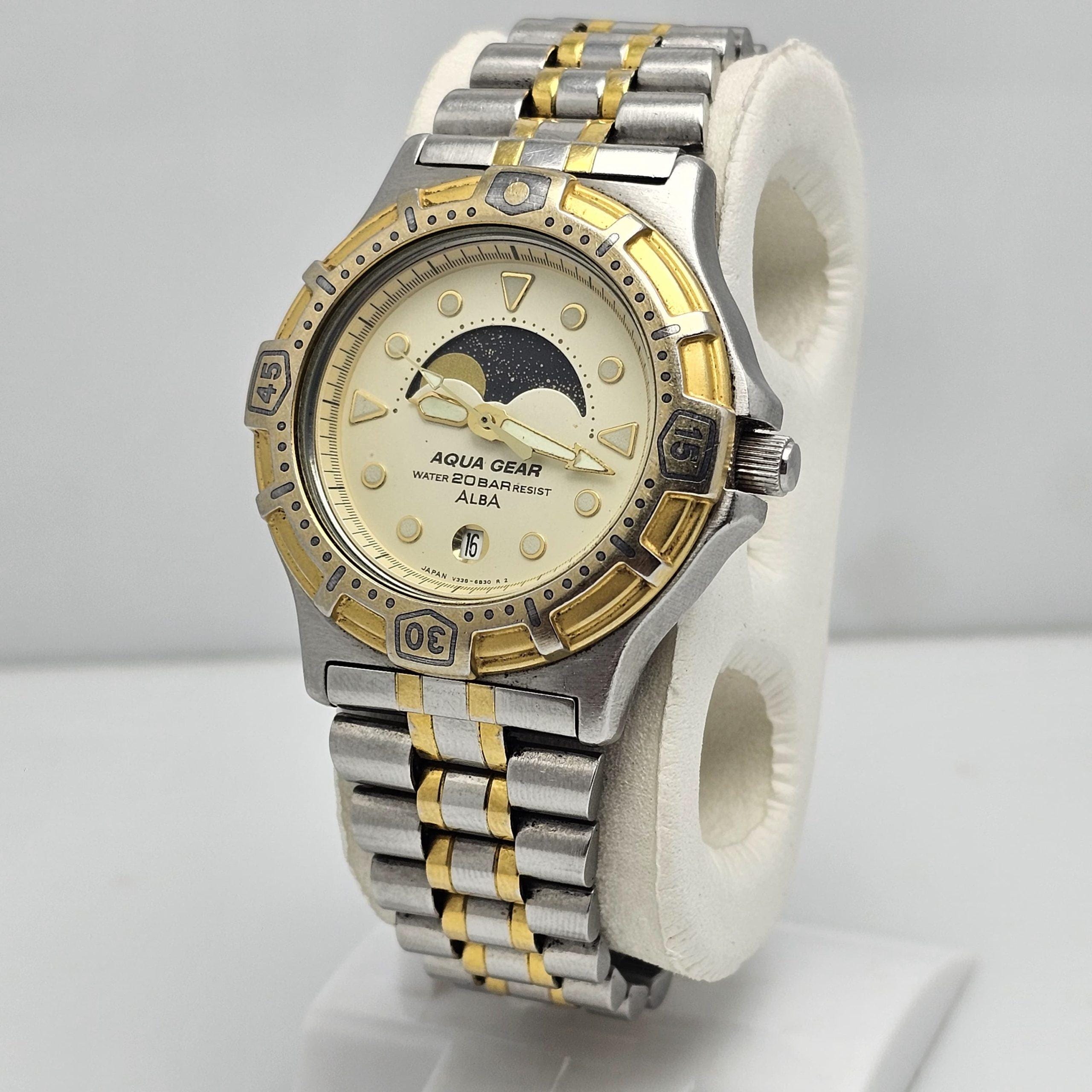 Seiko Alba Aqua Gear V338-6b20 Quartz Vintage Men's Watch - Etsy