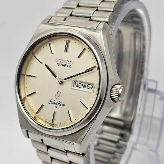 Seiko Silver Wave 8229-8000 Day/date Quartz Vintage Men's Watch - Etsy