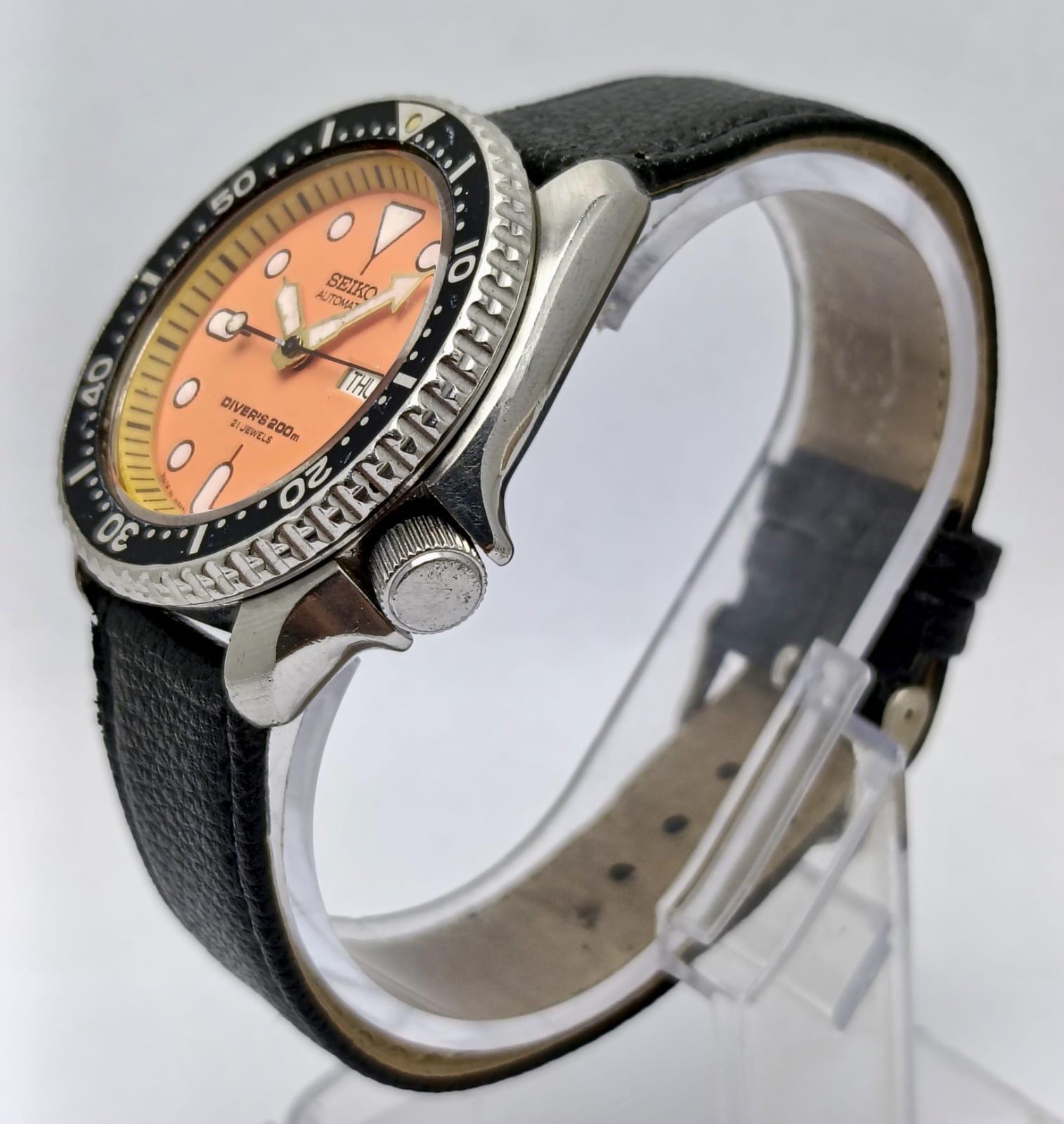 Seiko 7S26-0020 Scuba Diver 200m Orange Dial Vintage Men's Watch