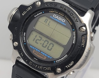 Casio Air Diver Dep-610 Mod 1472 Twin Sensor Vintage Men's Watch