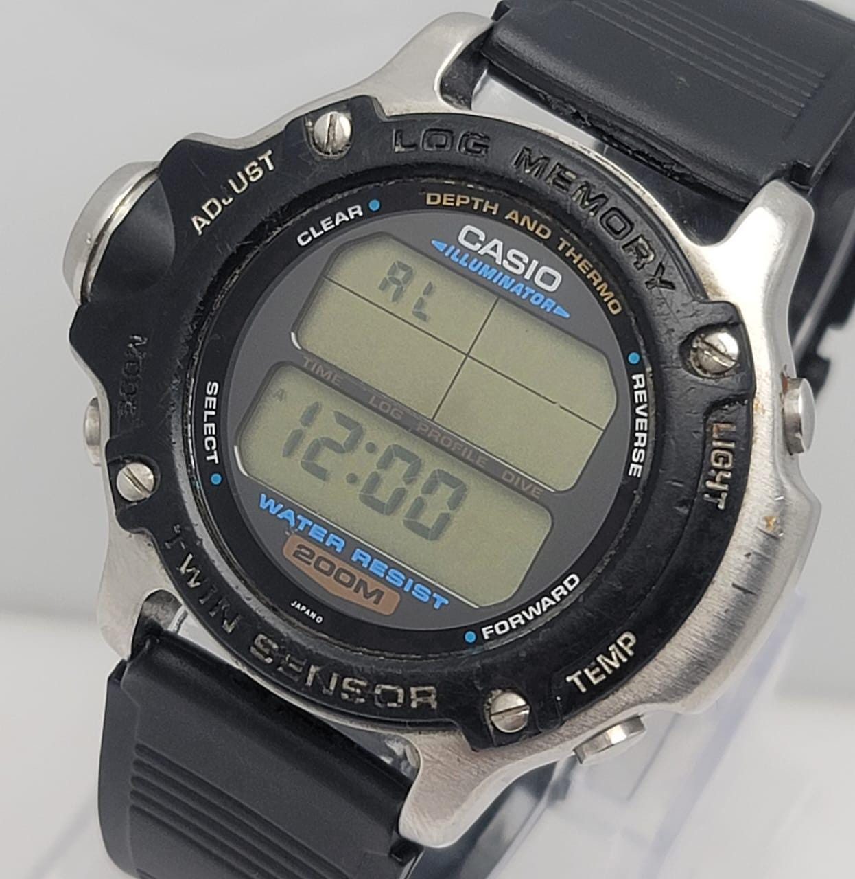 Casio Air Diver Dep-610 Mod 1472 Twin Sensor Vintage Men's Watch
