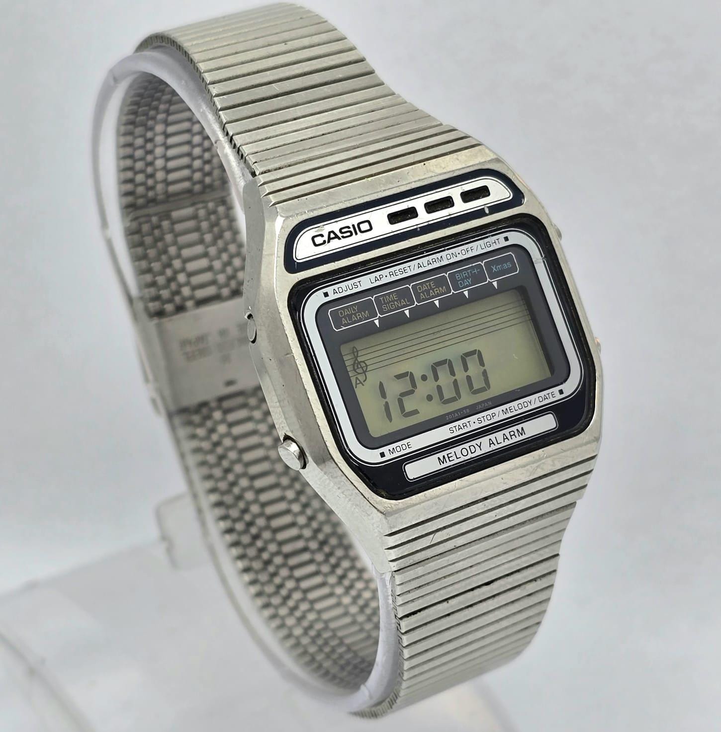 Casio Melody Alarm 82-H105 Stainless Steel Case Vintage Men's