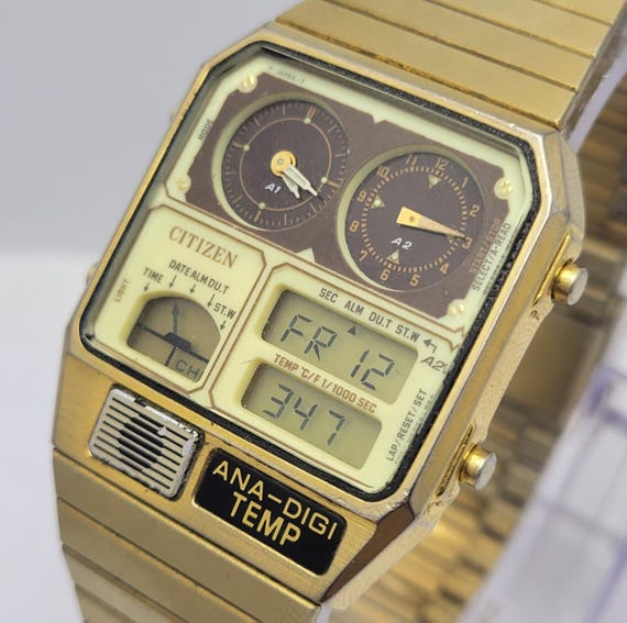 Citizen Ana-digi Temp 8982-085027 Quartz Vintage Men's Watch - Etsy