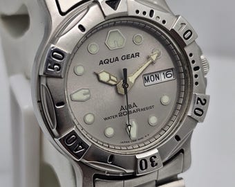 Seiko Alba Aqua Gear Diver V348-6A50 Vintage Men’s Watch