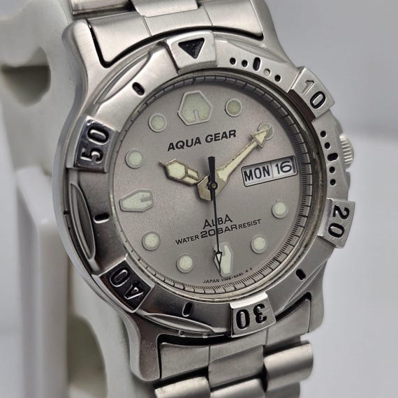 Seiko Alba Aqua Gear Diver V348-6A50 Vintage Men's Watch - Etsy