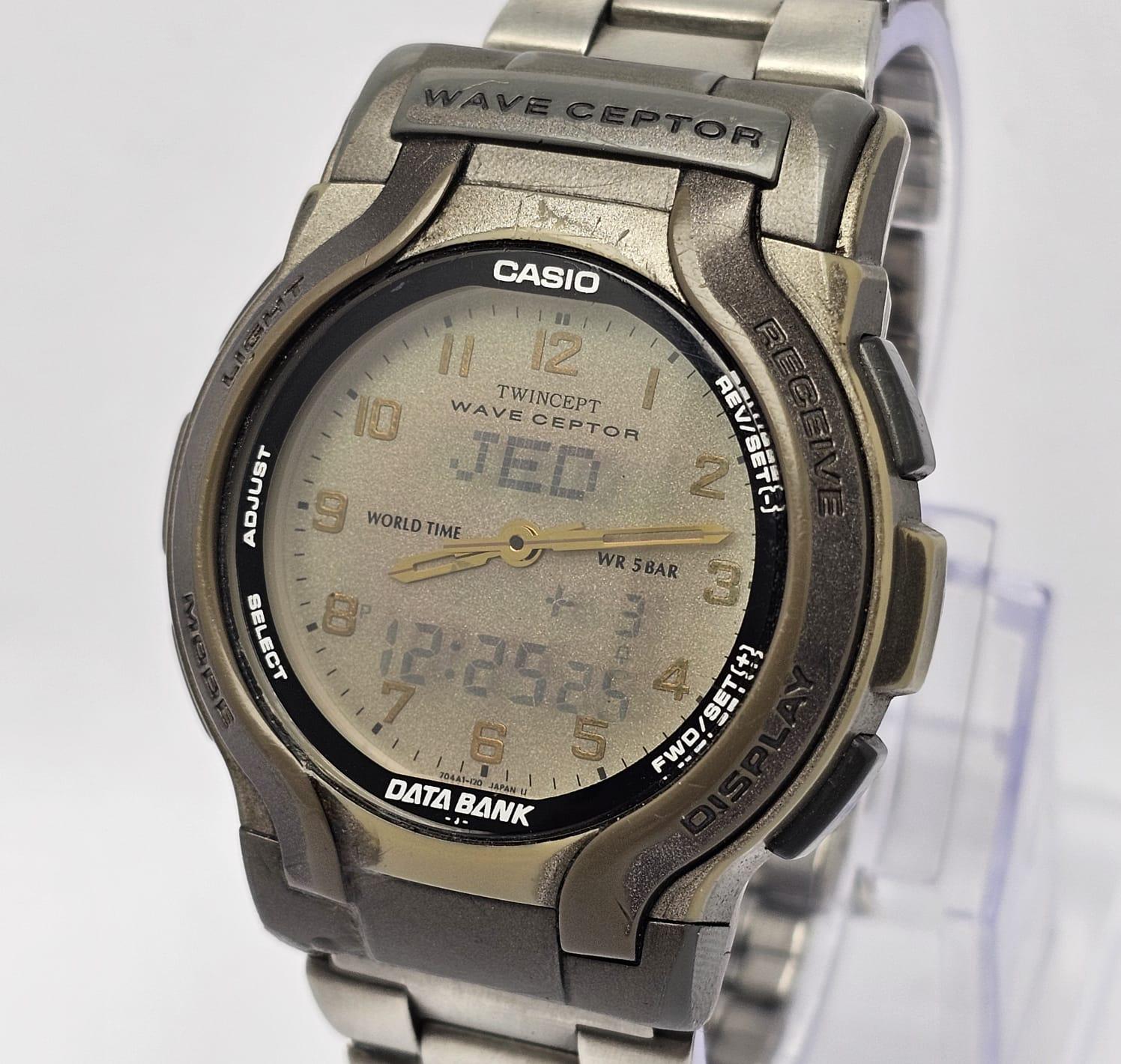 Casio Data Bank Quartz WVA-200 Twincept Ana/digi Vintage Men's