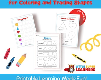 Preschool Shapes Coloring and Tracing Worksheets | Fine Motor Skills PDF