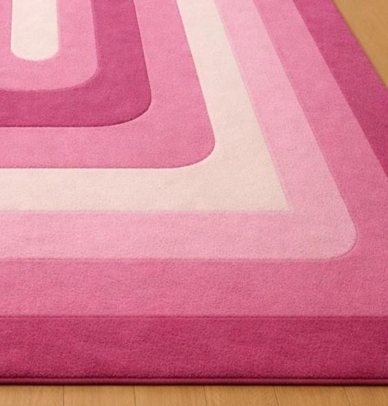 Hand Tufted Rug, Pink Geometric Wool Rug 5x8 6x9, Modern Retro Area ...