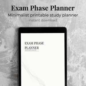 Exam Phase Planner Printable | Minimalist Study Planner PDF | Student Planner | Exam Tracker | Weekly Monthly Planner | Digital Download