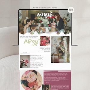 Modelo de site Wix personalizável para floricultura • Design floral moderno e editável • Tema para sites de pequenas empresas, estúdios criativos e boutiques