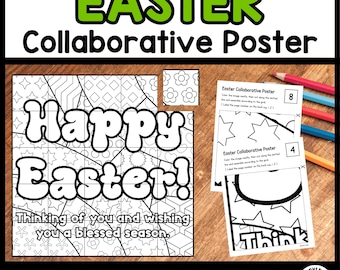 Easter Collaborative Poster – Happy Easter! Blessed Season Puzzle