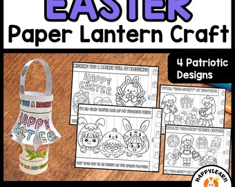 Easter Paper Lantern Coloring Craft Activity | Spring Classroom Craft