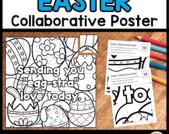 Easter Collaborative Poster – Sending You Egg-stra Love Coloring Puzzle