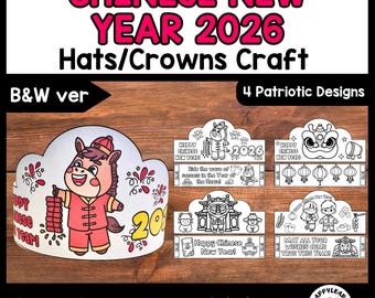 Chinese New Year Hats & Crowns Craft – Cut, Color, and Wear! - Year of the Horse