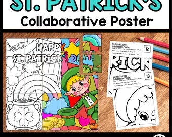 St. Patrick’s Day Collaborative Poster | Classroom Coloring Activities