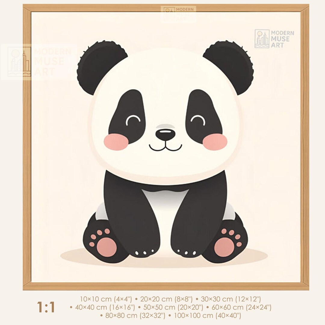 Baby Panda Nursery Wall Art Print | Minimalist Scandinavian Decor ...