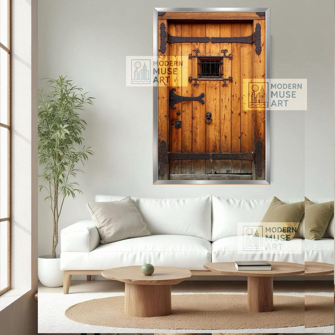 Rustic Wooden Door Print Medieval Architecture Wall Art (digital