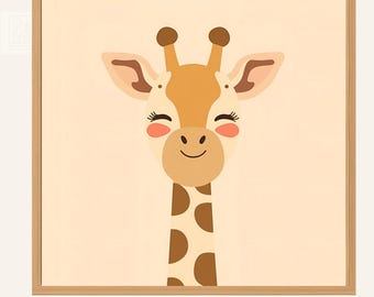 Baby Giraffe Wall Art Print | Minimalist Nursery Wall Art (Digital Download)