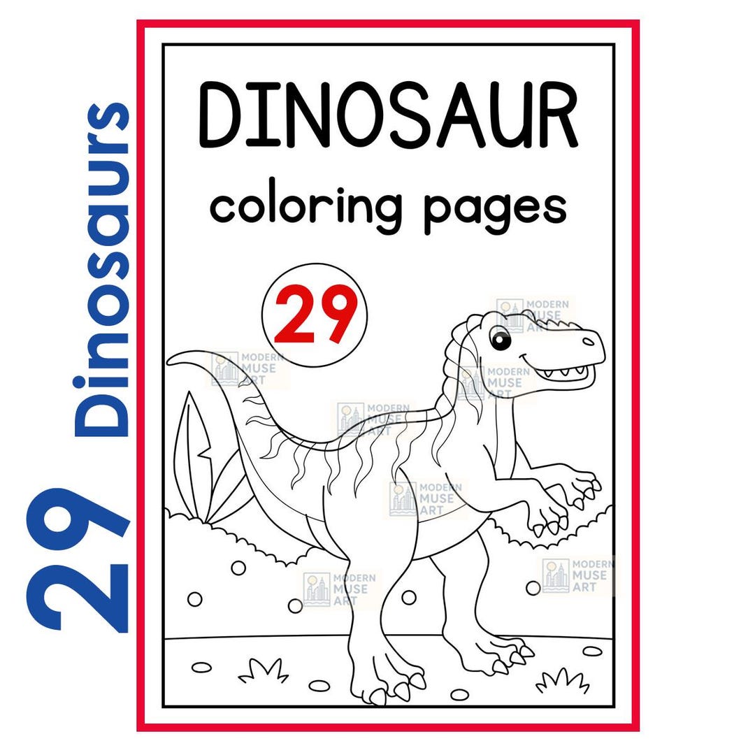 Dinosaurs Coloring Book for Kids 29 Pages – Printable Dinosaur With ...