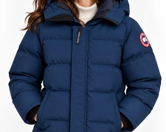 Unisex termisk dunvinterjacka, kraftig huvad täckjacka, Canada Goose-inspirerad kappa