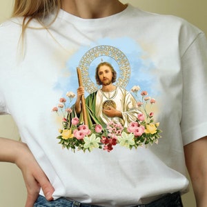 San Judas , St. Jude&#39;s Floral PNG , (4500x4500) PNG Sublimation Design- Digital Download- Religious Image