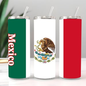 Wrap Sublimation Design, drapeau du Mexique, verre skinny 20 oz, verre PNG Téléchargement numérique instantané, papier d'emballage pour verre PNG