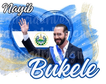 Nayib Bukele- El Salvador PNG image  (3200x2400 px) in 300 dpi -PNG sublimation design- Digital download