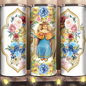 Diseño de sublimación de envoltura, Santo Infante de Atocha, Vaso flaco de 20 oz, Vaso PNG Descarga digital instantánea, Envoltura de vaso PNG
