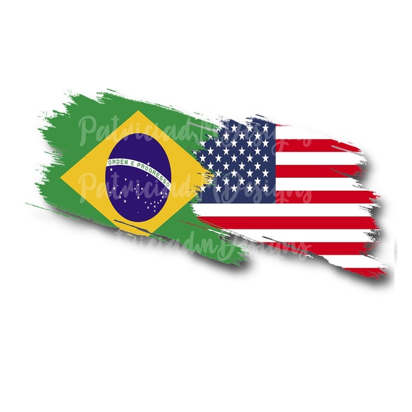 Image PNG Brazil and USA Flags  (3200x2400 px) in 300 dpi -PNG sublimation design download- High Resolution image