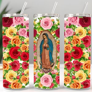 Wrap Sublimation Design, Notre-Dame de Guadalupe, 20 oz Skinny Tumbler, Tumbler PNG Téléchargement numérique instantané, Tumbler Wrap PNG