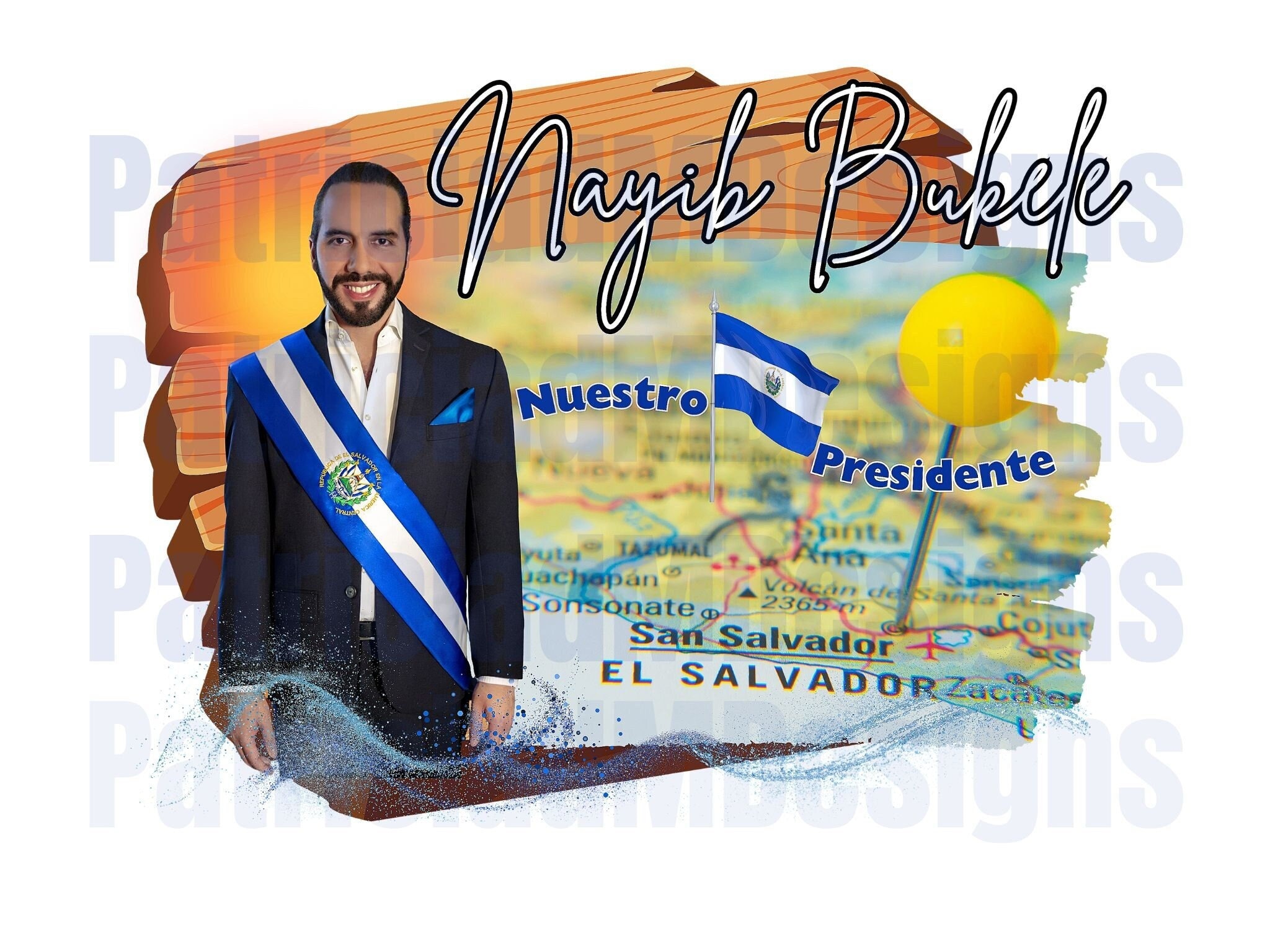 Nayib Bukele Nuestro Presidente El Salvador PNG Image 3200x2400 Px in