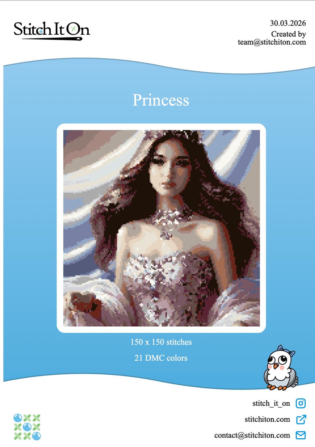 Princess Cross Stitch Pattern - Etsy