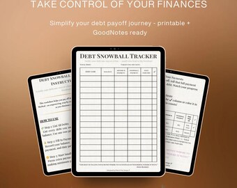 Debt Snowball Tracker | Printable Budget Worksheet | Zero-Based Budget Add-On | GoodNotes Compatible Digital Download | Pixie & Pine Design