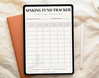 Sinking Fund Tracker | Printable Savings Tracker | Budget Planner Add-On | Digital Download for Financial Planning | Pixie & Pine Design