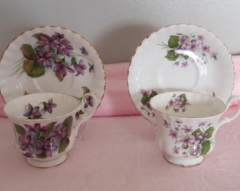 Royal Albert Purple Violet Cup & Saucer – Bone China England – 1960s Vintage – Choose Your Set