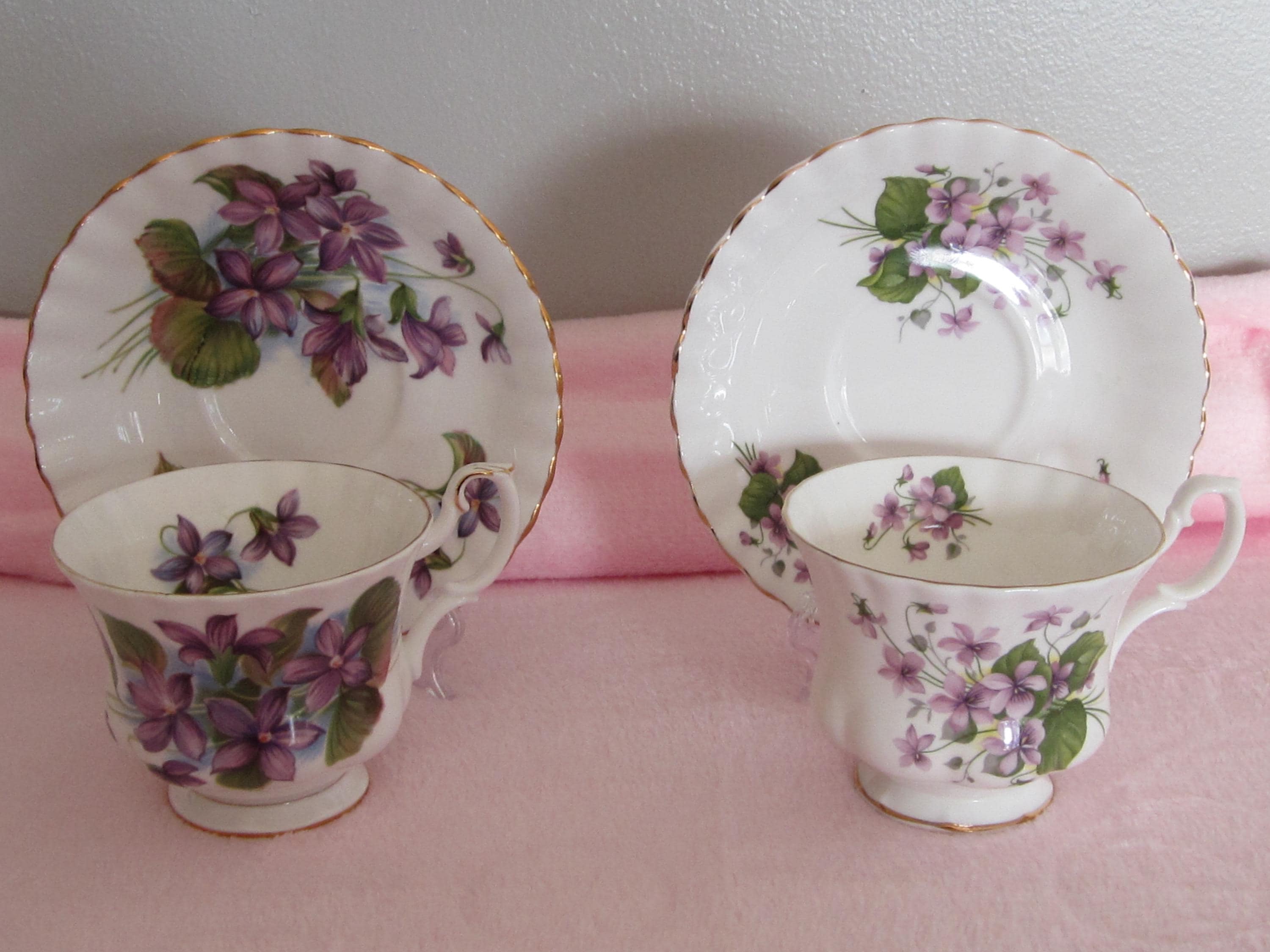Antique cup with violets - Etsy 日本