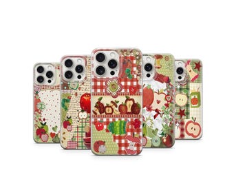 Apple Collage Phone Case  Cottagecore Patchwork Vintage Fruit  Design