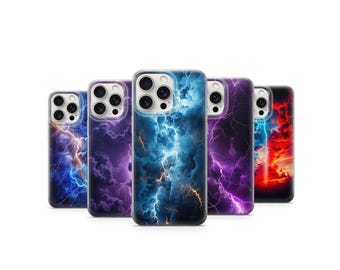 Lightning Storm Phone Case, Dark Thunder Cover, Electric Sky Design