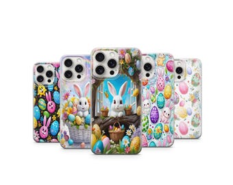 Easter Bunny Phone Case: Pastel Floral Design