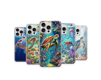 Sea Turtle Phone Case Undersea Life Phone Cover For iPhone 17 16 15 14 13 12 11 Samsung S26 S25 S24 A57 A56 A55 A54 A37 A36 A35 A34