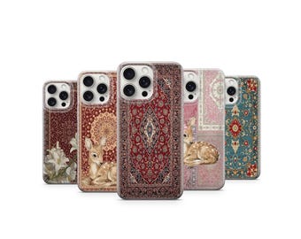 Turkish Rug Phone Case Carpet Pattern Phone Case Gazelle Phone Case For iPhone 17 16 15 14 13 12  Samsung S26 S25 S24 A57 A56 A55 A54 A37