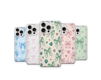Pink Ribbon Phone Case Green Ribbon Phone Case Blue Ribbon Phone Case For iPhone 17 16 15 14 13 12  Samsung S26 S25 S24 A57 A56 A55 A54 A37