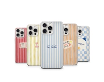Inspiring Phone Case Stripes Optimistic Cover For iPhone 17 16 15 14 13 12 11 Samsung S26 S25 S24 A57 A56 A55 A54 A37 A36 A35