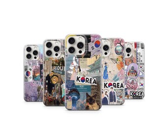 Seoul Collage Phone Case, K-Culture Street Food Art, South Korea iPhone Samsung Protection