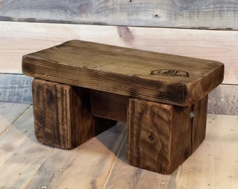 Kids Wooden Step Stool, Recycled Wood, Unique UK Gift