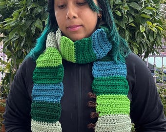 Crochet Very Hungry Caterpillar Scarf