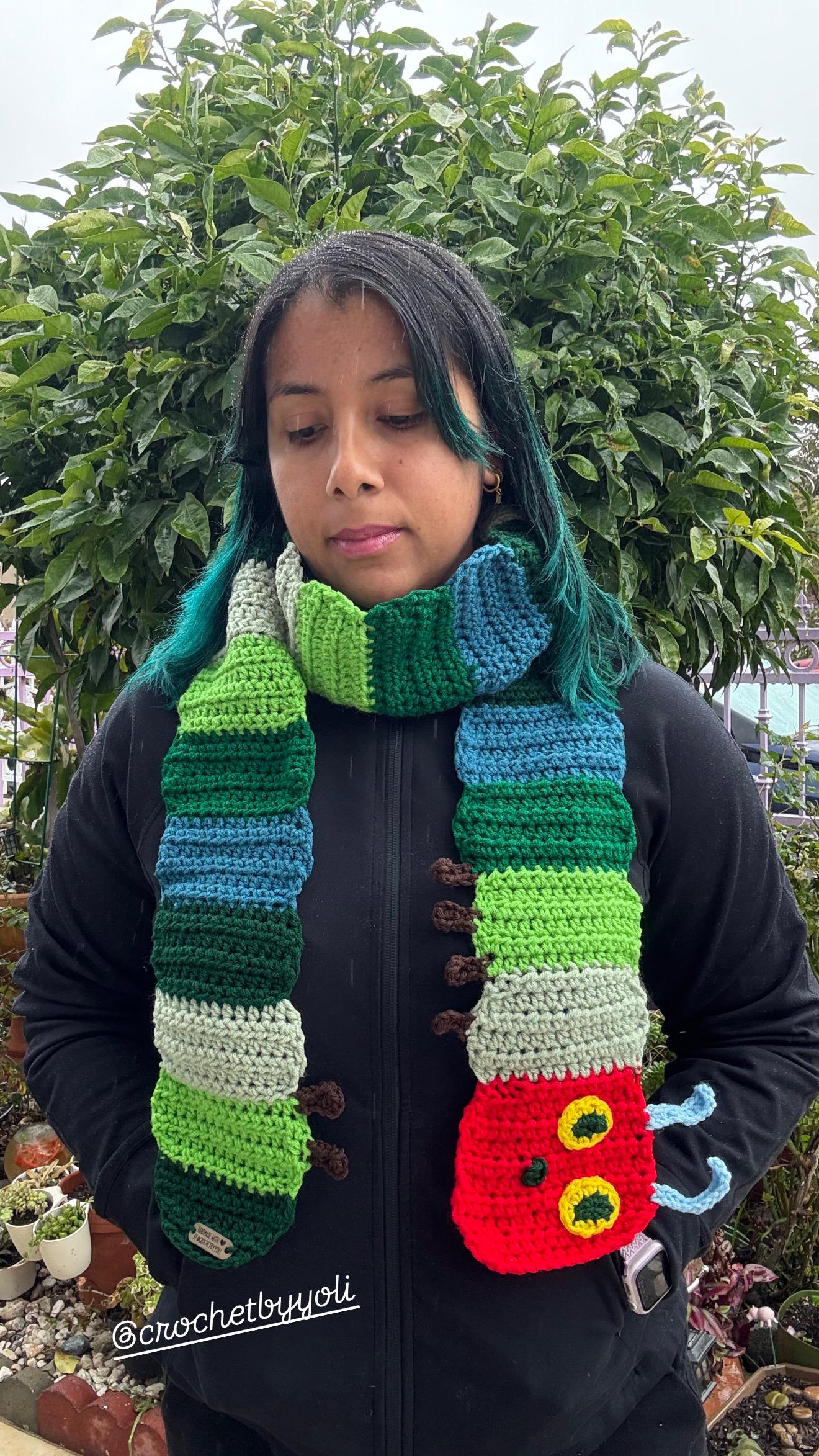 Crochet Very Hungry Caterpillar Scarf - Etsy