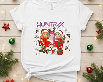 Kpop Demon Hunters PNG, Kpop Huntrix PNG, Christmas Clipart, Saja Girls Sublimation, Festive KPOP Gift, Rumi Mira Zoey Art