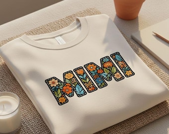 Mimi Png, Floral Mimi Mama PNG, Projekt sublimacji na Dzień Matki (Pobieranie cyfrowe)